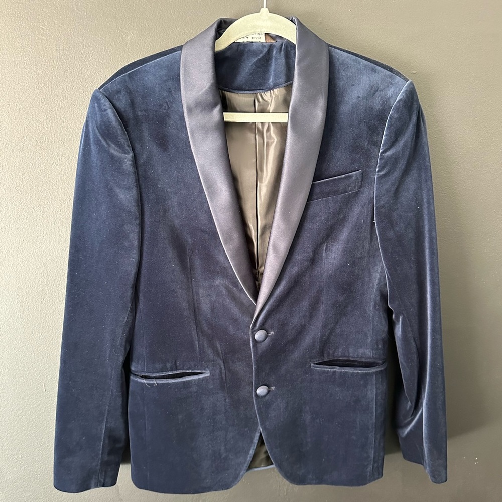 ZARA Navy velvet blazer